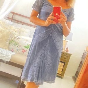 Blue Off Shoulders Dress